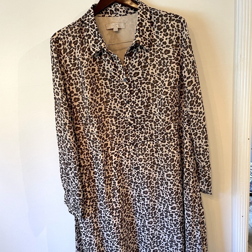 Leopard print LOFT plus dress size 18